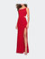 Asymmetrical Jersey Prom Dress with Cut Outs