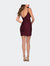 Center Ruched Party Dress with V-shaped Neckline