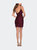 Center Ruched Party Dress with V-shaped Neckline