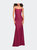 Chic Luxe Jersey Gown With Train And V Back