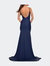 Chic Luxe Jersey Gown With Train And V Back