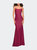 Chic Luxe Jersey Gown With Train And V Back