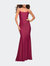 Chic Luxe Jersey Gown With Train And V Back - Berry