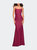 Chic Luxe Jersey Gown With Train And V Back