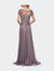 Chiffon Evening Gown with Lace Bodice