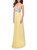 Chiffon Prom Gown With Lace, Jewels, And Cut Outs - Lemon