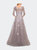 Elegant A-Line Gown with Lace Applique and V Neck