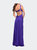 Elegant Satin Gown with Corset Top and Beaded Waist