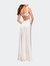 Elegant Satin Gown with Corset Top and Beaded Waist