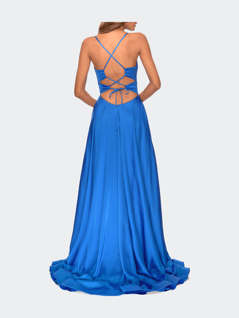 Elegant Satin Prom Gown with Empire Waist