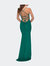 Fitted Jersey Long Dress With Lace Up Back