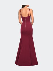 Fitted Long Dress with Seams and Large Gold Zipper