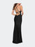 Fitted Long Jersey Gown with Criss Cross Bodice