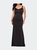 Floor Length Black Jersey Plus Size Dress - Black