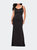 Floor Length Black Jersey Plus Size Dress - Black