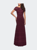 Floor Length Lace Gown with Short Sleeves - Garnet