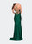 Form Fitting Jersey Prom Dress with Draped Neckline