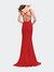 Form Fitting Mermaid Prom Dress with Plunging Neckline