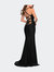 Form Fitting Prom Dress with Dramatic Lace Up Back