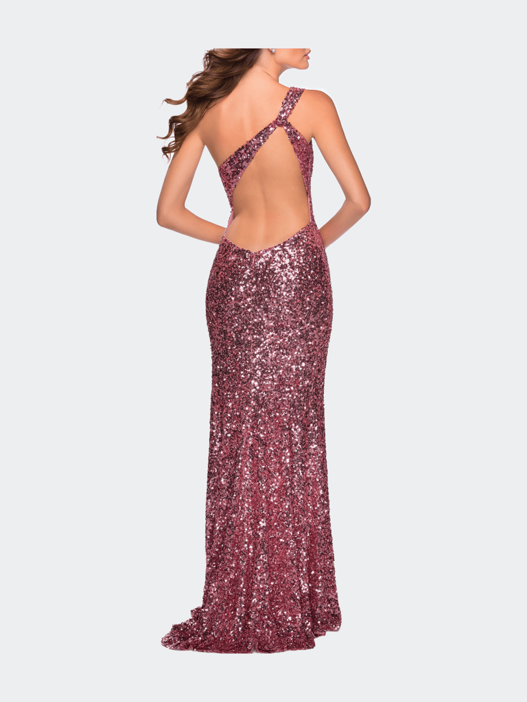 Glamorous One Shoulder Sequin Prom Gown
