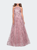 High Neckline Sequin A-Line Prom Dress - Mauve