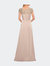 Jersey Gown with Full Skirt and Lace Detail Top