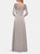 Jersey Mother of the Bride Gown with Lace Neckline