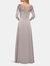 Jersey Mother of the Bride Gown with Lace Neckline