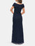 Lace Off The Shoulder Cap Sleeve Evening Dress