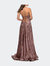 Leopard Print A-line Prom Gown with Tie Up Back