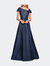 Long A-Line Off The Shoulder Gown With Pockets