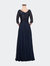 Long Chiffon Evening Gown With Sequined Bodice