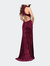 Long Crushed Velvet Prom Dress with Beaded Choker