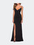 Long Jersey Dress with Cut Out Open Back - Black