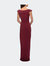 Long Jersey Dress with Ruching and Cap Sleeves