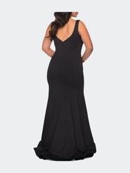 Long Jersey Plus Size Mermaid Dress