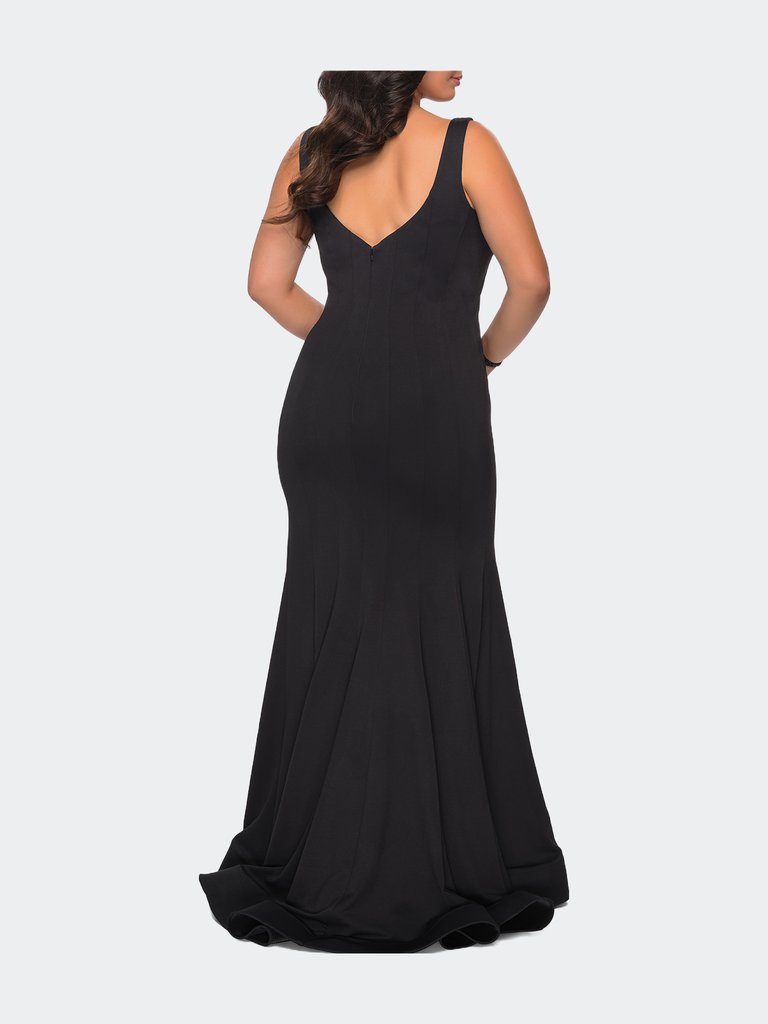 Long Jersey Plus Size Mermaid Dress