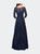 Long Lace A-line Three Quarter Sleeve Gown