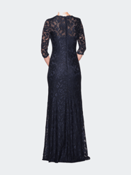 Long Lace Gown With Sweetheart Neckline
