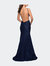 Long Lace Prom Dress with High Neckline