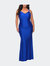 Long Ruched Plus Size Jersey Dress - Royal Blue