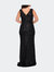 Long Sequin Plus Size Gown with V-Neck