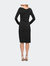Long Sleeve Below the Knee Dress with V Neckline