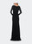 Long Sleeve Jersey Evening Dress With Ruching