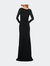 Long Sleeve Jersey Evening Dress With Ruching