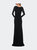 Long Sleeve Jersey Evening Dress With Ruching