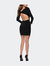 Long Sleeve Jersey Homecoming Dress With Open Back