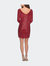 Long Sleeve Sequined Shift Homecoming Dress