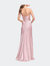 Long Strapless Satin Prom Dress With Side Ruching