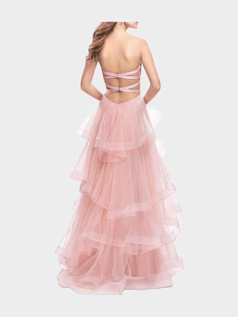 Long Tulle Gown With Sweetheart Neckline